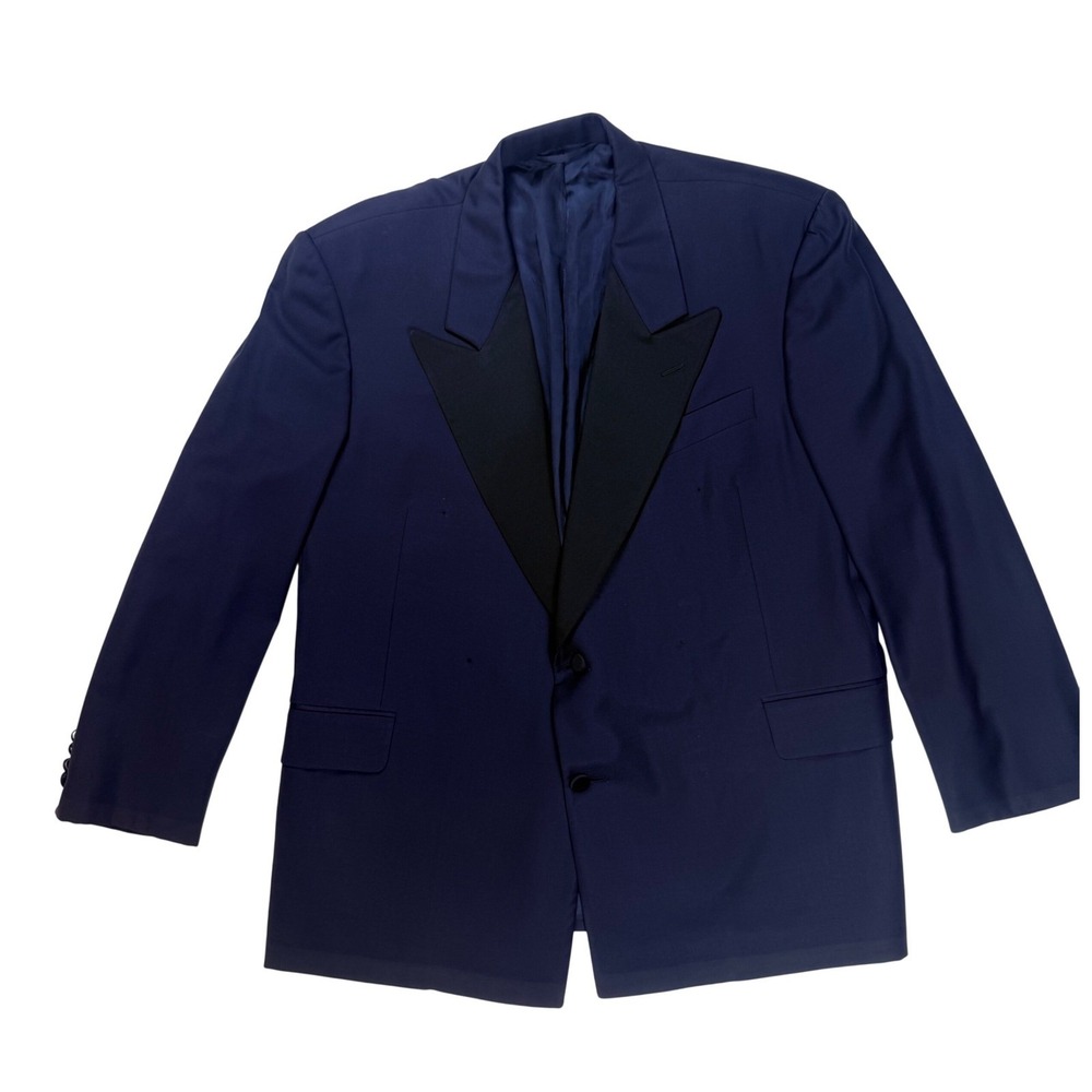 Hickey Freeman Nordstrom Mens Navy Blue Tuxedo Jacket‎ Peak Lapel Formal Blazer
